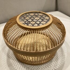 Vintage Handwoven Bamboo Cricket Cage‎ – Asian Folk Art Insect Carrier